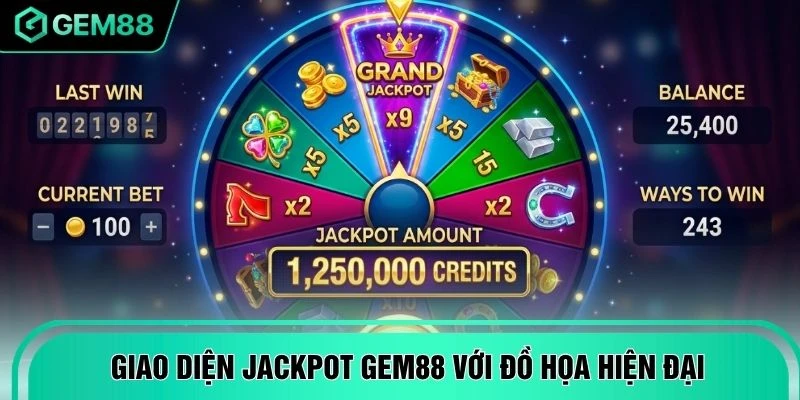 Giao diện Jackpot GEM88 với đồ họa hiện đại