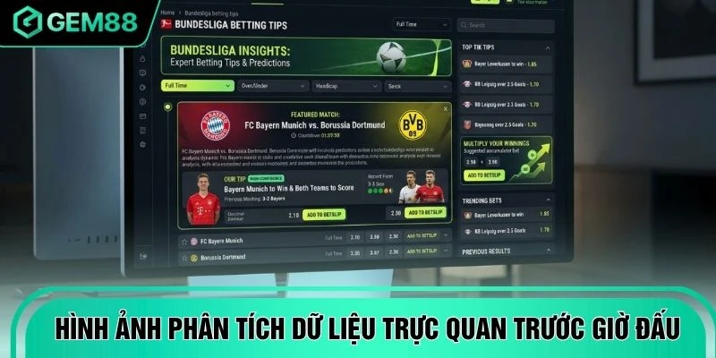 Hình ảnh phân tích dữ liệu trực quan trước giờ đấu