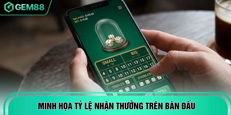 Minh họa tỷ lệ nhận thưởng trên bàn đấu